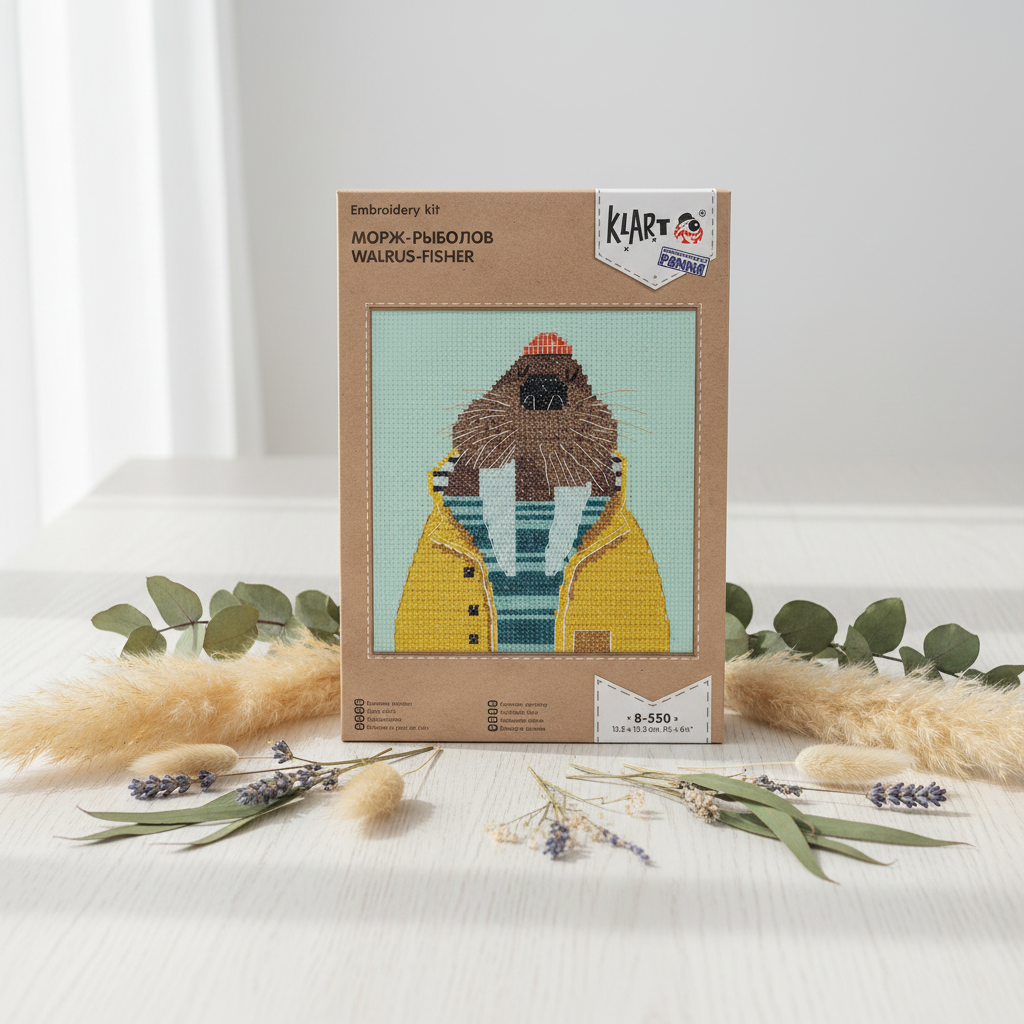 KLART Cross Stitch Kit "Walrus Fisherman" 8-550