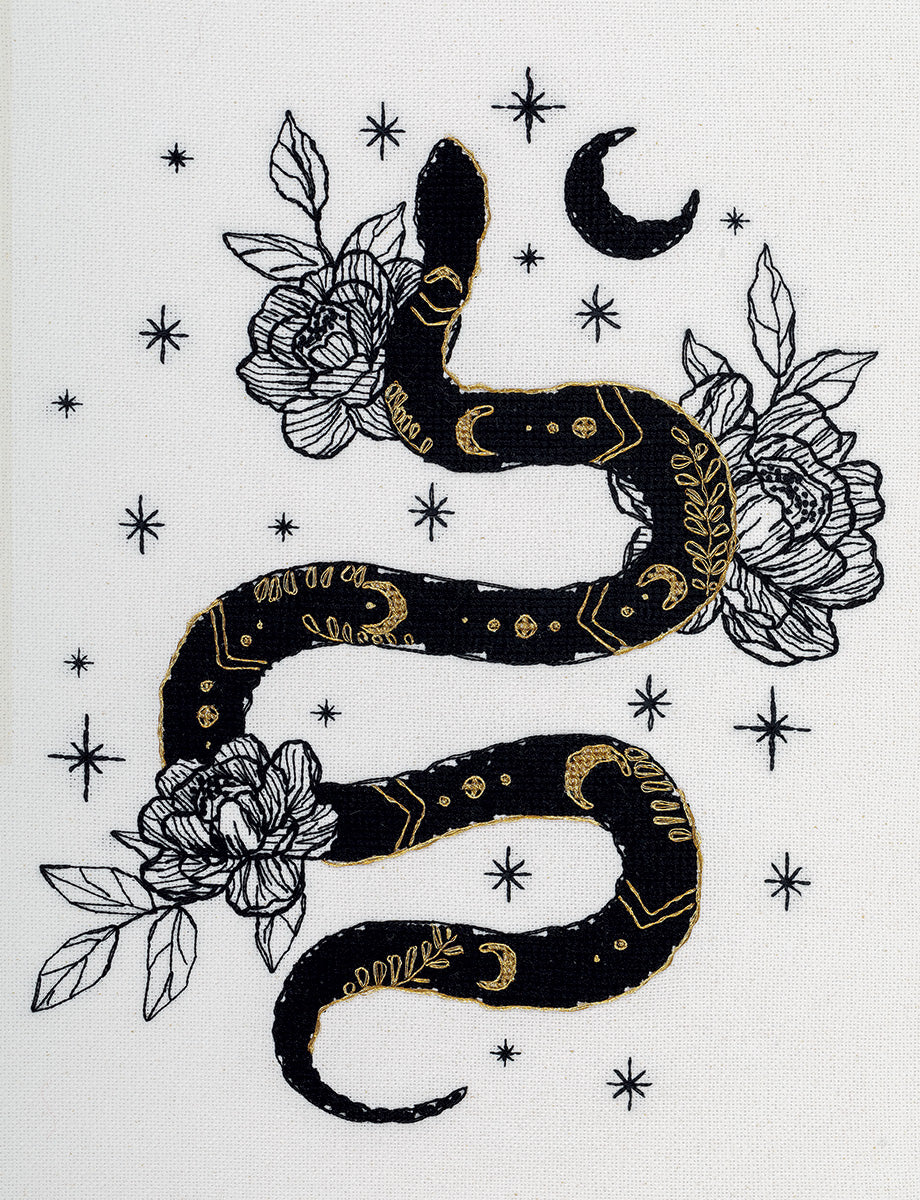 Kit de broderie au point de croix PANNA « Or noir. Serpent » PJ-7477