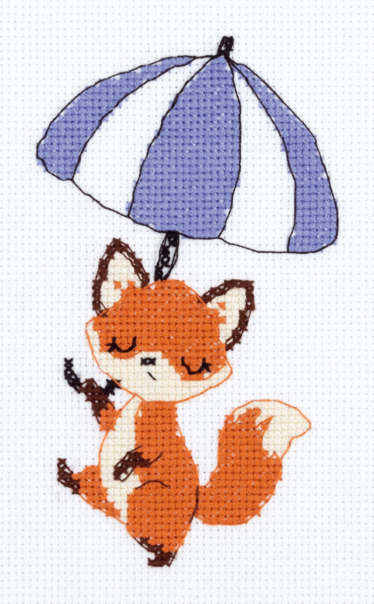 Kit de point de croix KLART "Marcher sous un parapluie" 12-070