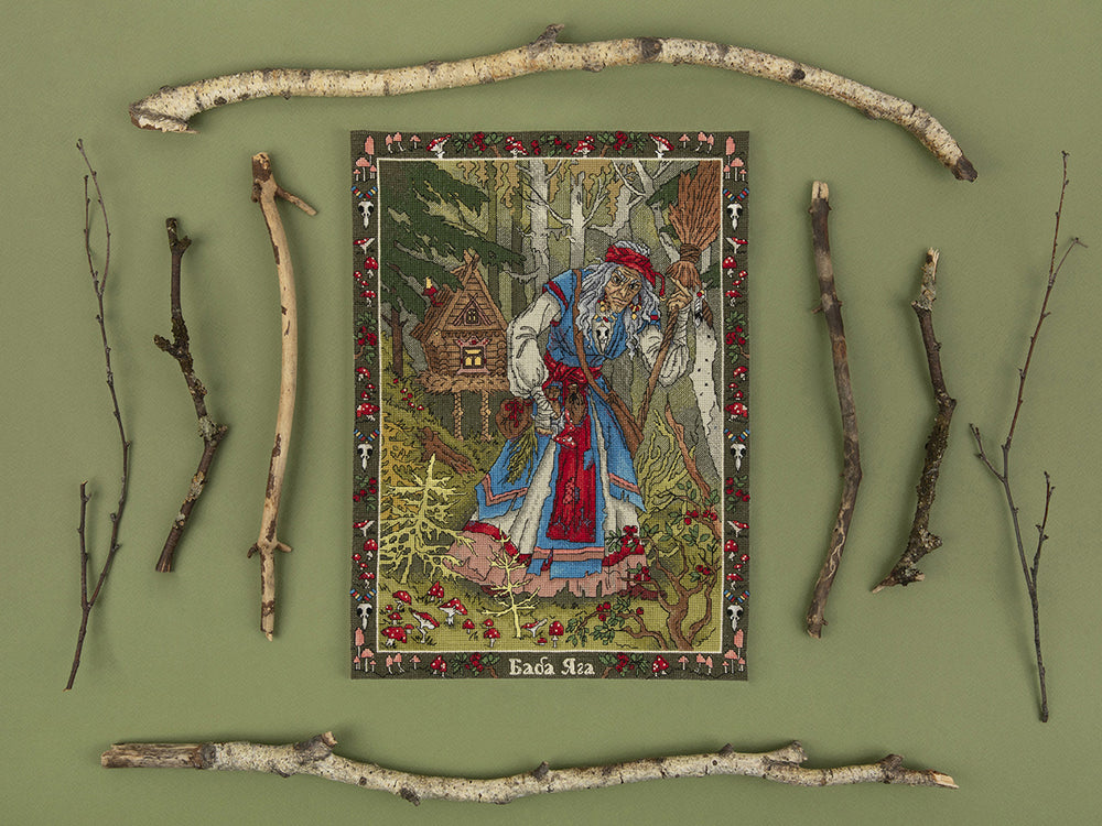 Kit de Punto de Cruz "Slavic Mythology: Baba Yaga" - PANNA PVS-7408