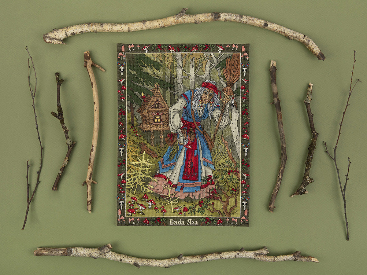 Kit de Punto de Cruz "Slavic Mythology: Baba Yaga" - PANNA PVS-7408