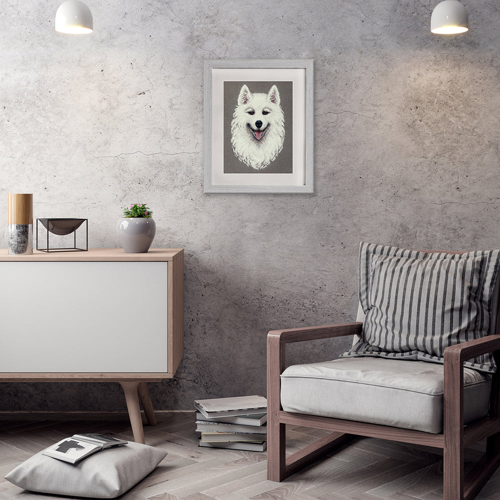 Kit de broderie au point de croix PANNA « Samoyède » PJ-7305 – Broderie chien