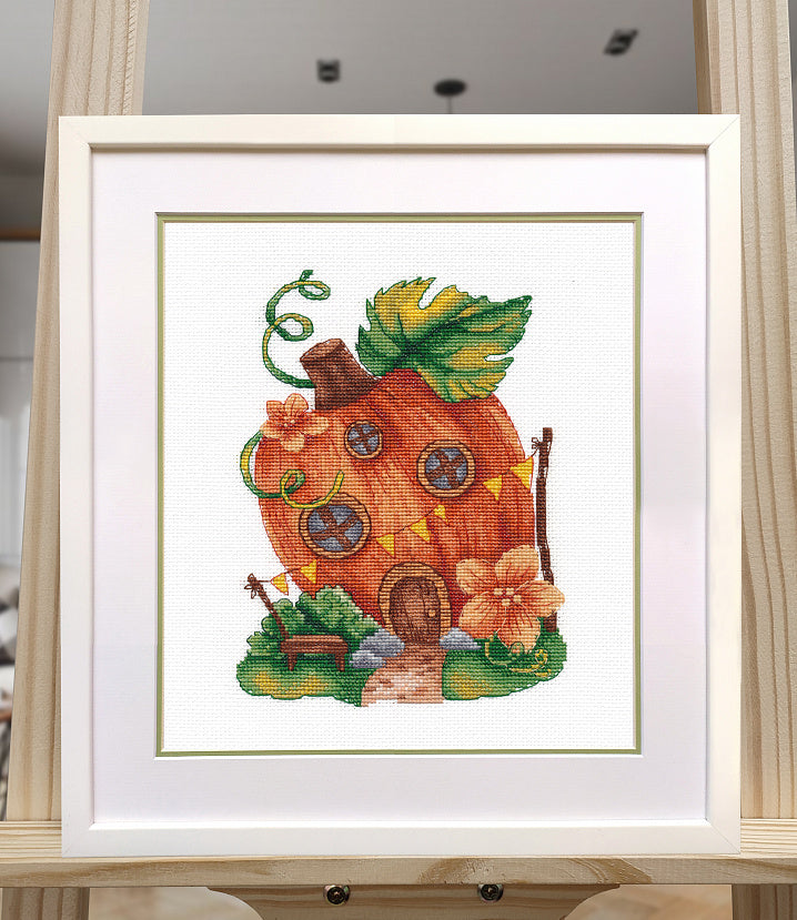 Kit de Punto de Cruz "Refugio de Calabaza" 1584 de Oven