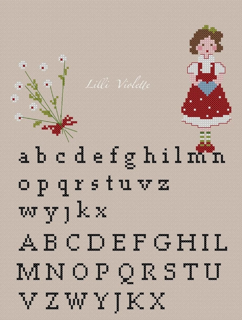 Dolce Alfabeto - Lilli Violette - Gráfico de punto de cruz