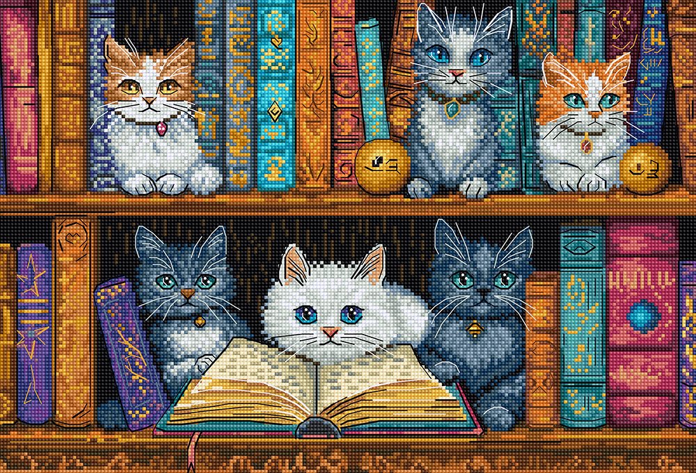 Cross Stitch Kit - "Bookshelf" (L9917 Letistitch)