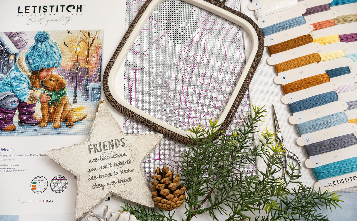 L9925 Meilleurs amis - Letistitch | Kit de point de croix