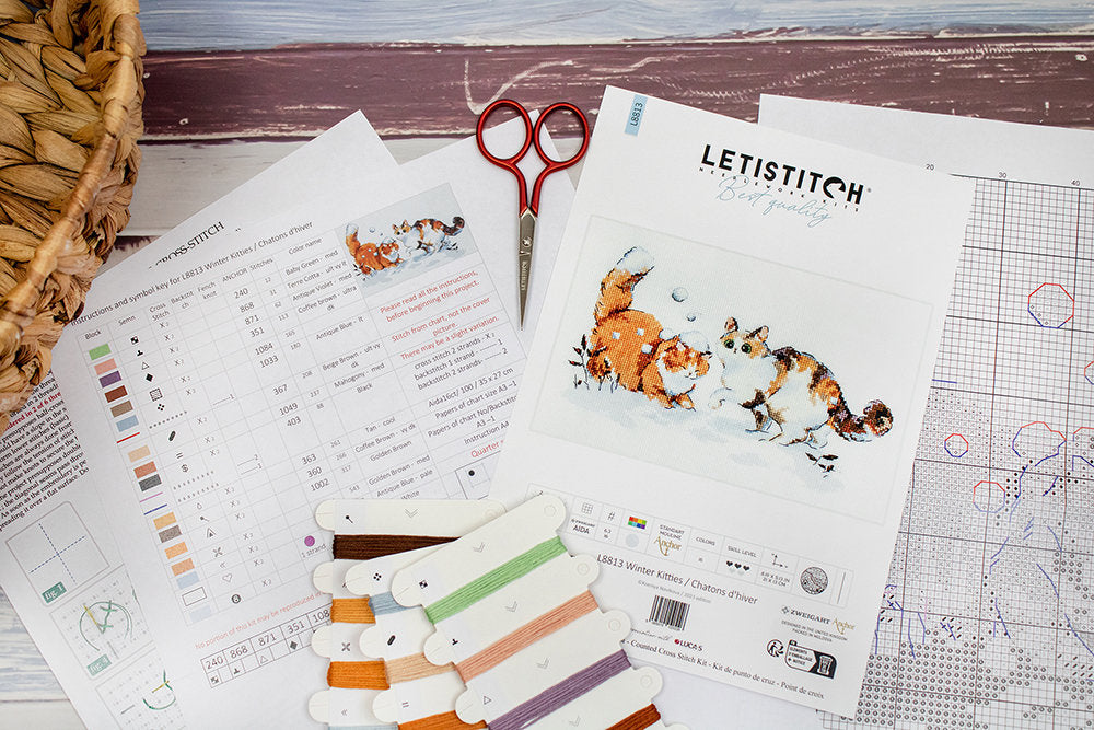Kit au point de croix "Chatons d'hiver" - LETISTITCH L8813