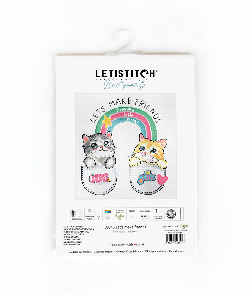 L8043 Let's make friends! - LETISTITCH - Cross Stitch Kit