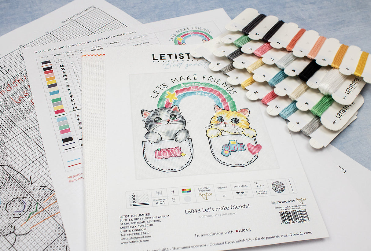 L8043 Let's make friends! - LETISTITCH - Cross Stitch Kit