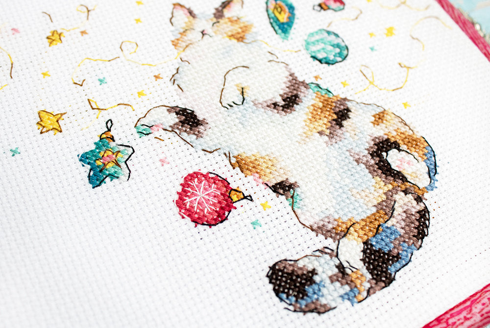 Kit au point de croix "Le bonheur du chat" - LETISTITCH L8812