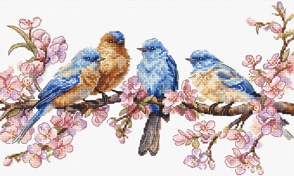 Cross Stitch Kit 'Spring in Bloom' L8090 with Birds and Flowers - Letistitch