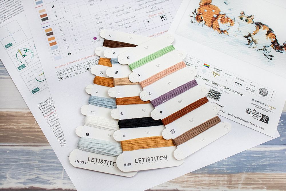 Kit au point de croix "Chatons d'hiver" - LETISTITCH L8813