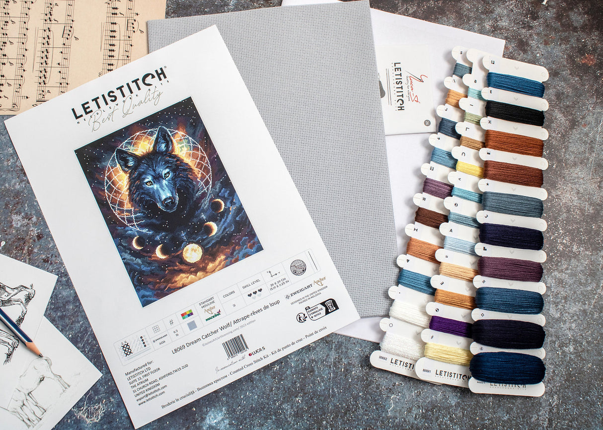 Cross Stitch Kit "Dreamcatcher Wolf" - LETISTITCH L8069