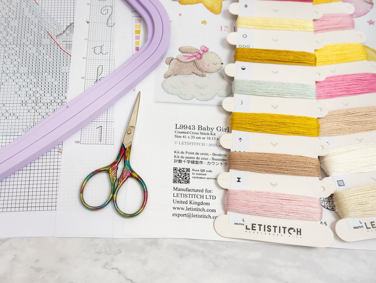 L9943 Baby Girl Record - Letistitch | Kit de punto de cruz