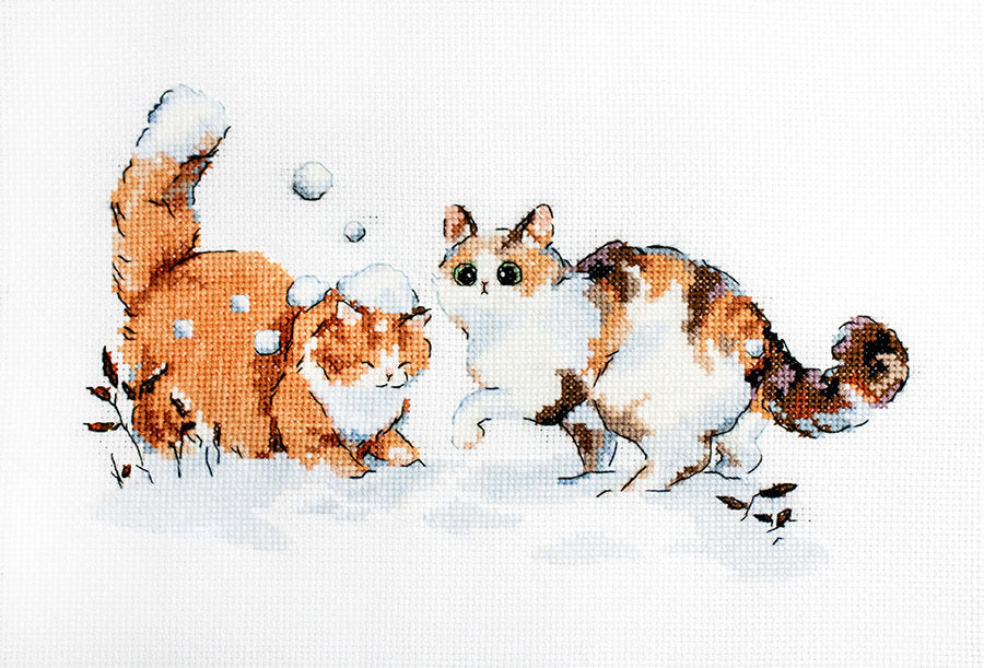 Kit au point de croix "Chatons d'hiver" - LETISTITCH L8813