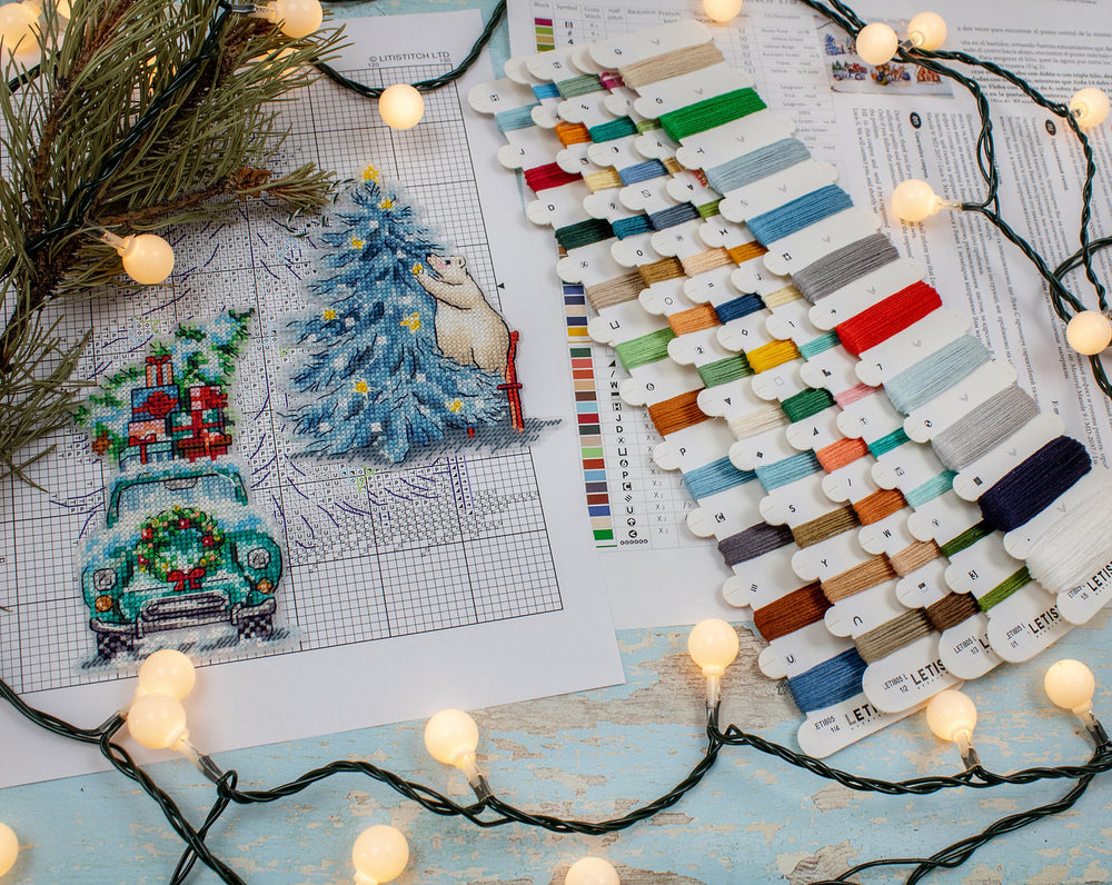 7 décorations de Noël - L8051 LETISCTITH - Kit de point de croix