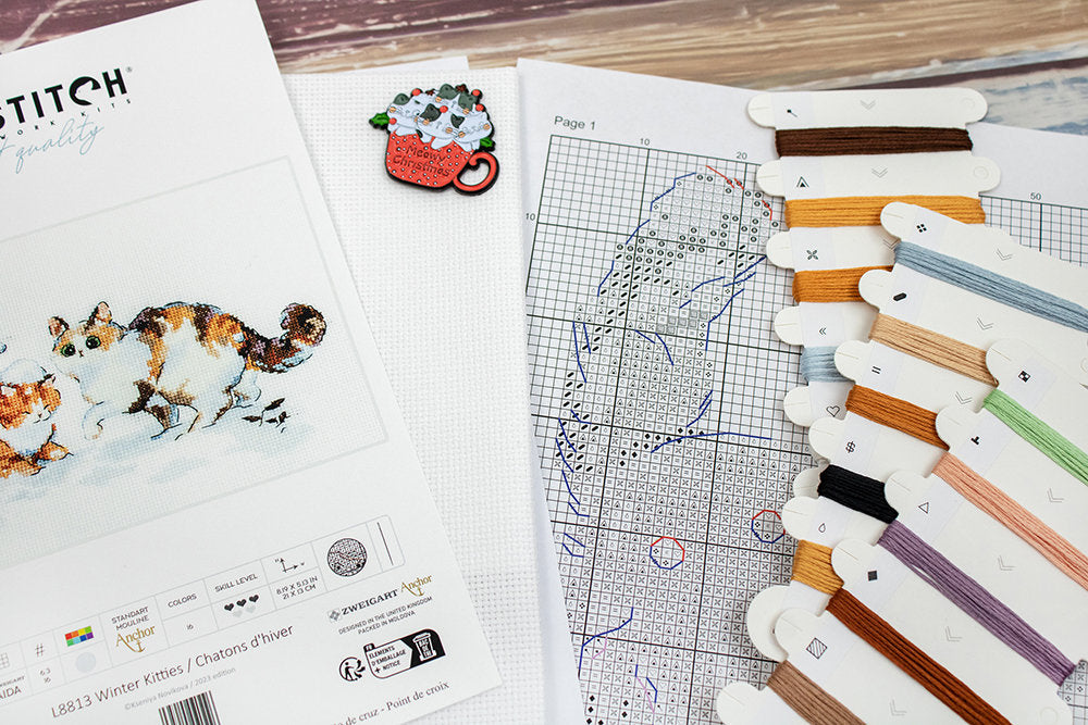 Kit au point de croix "Chatons d'hiver" - LETISTITCH L8813