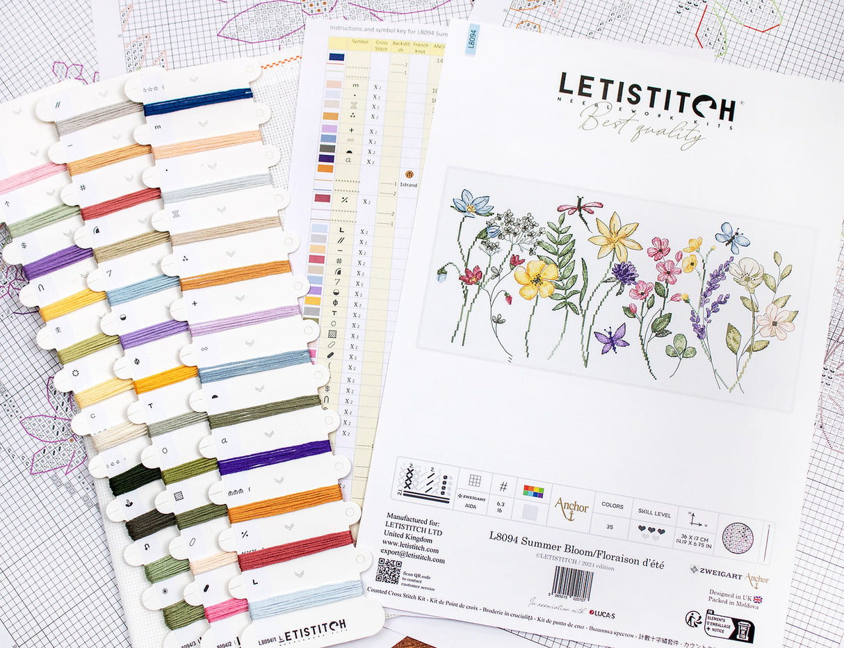 Kit de point de croix Letistitch L8094 « Summer Bloom » : une tapisserie d'été faite à la main