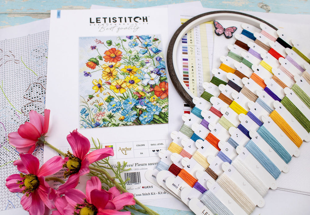 Kit de Punto de Cruz 'Flores Silvestres' L8091 de Letistitch - Encanto Natural y Detalle