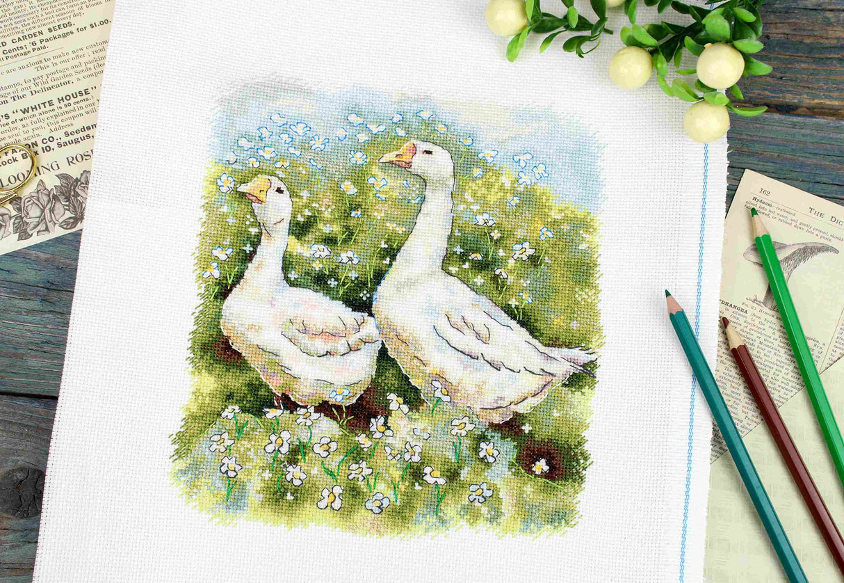 Kit de point de croix « Oies en marche » SNV-970