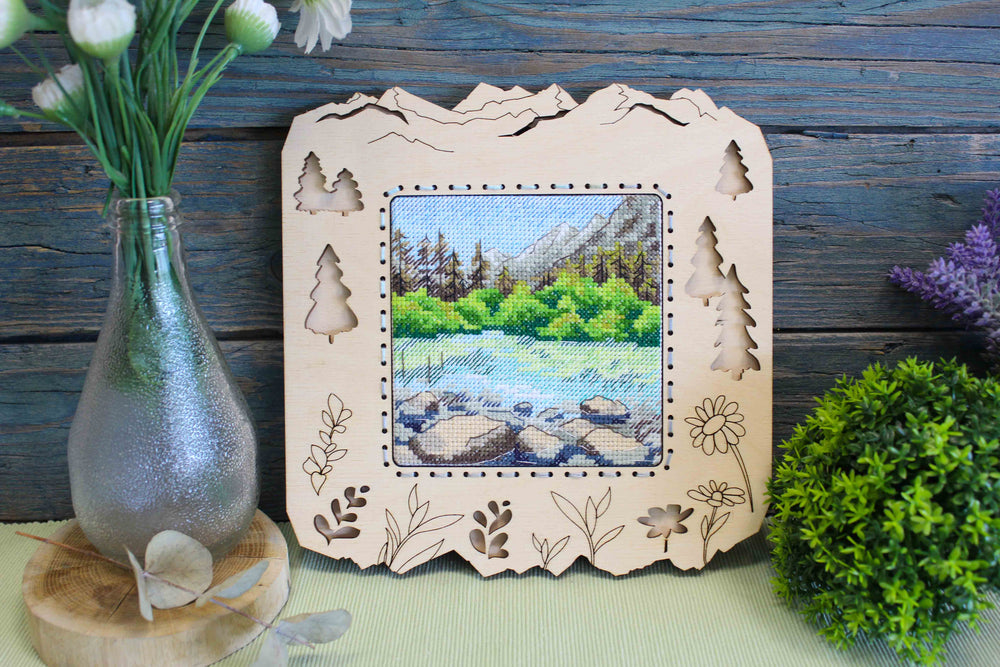 Kit de point de croix MP Studio - « Lac de montagne » (SM-996)