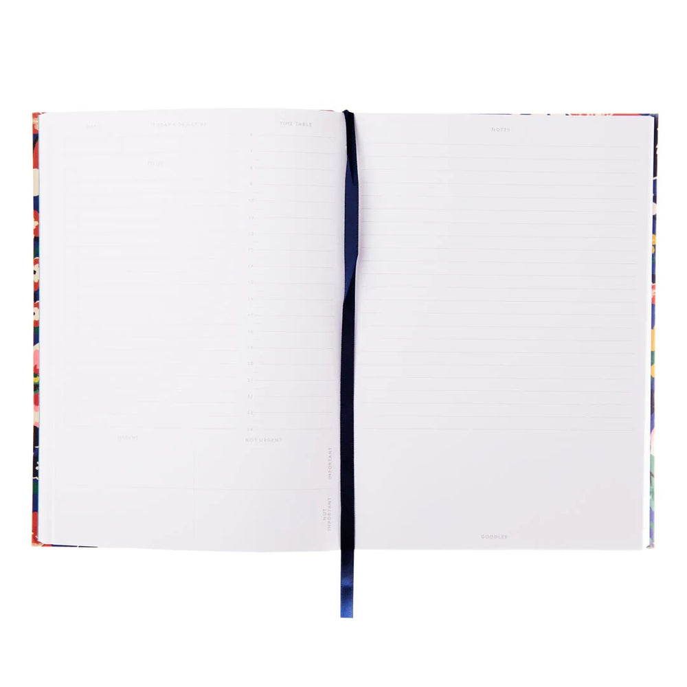 Agenda quotidien de fleurs d'automne bleu vif - Ohh Deer
