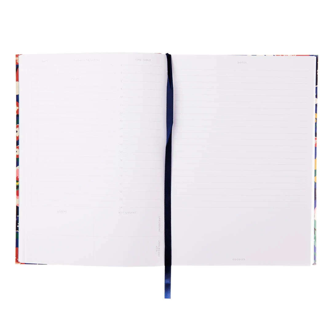 Agenda quotidien de fleurs d'automne bleu vif - Ohh Deer