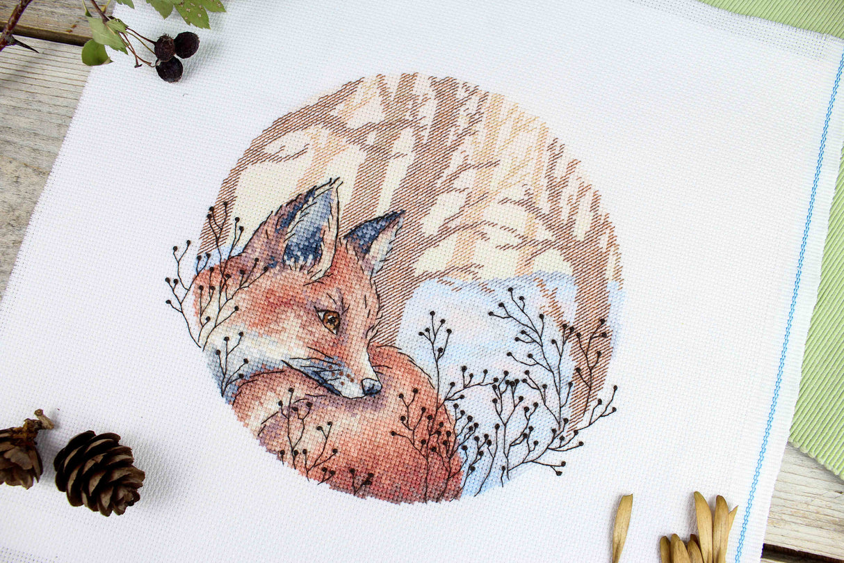 Kit de point de croix MP Studio - « Dans la forêt d’hiver » (SNV-900)