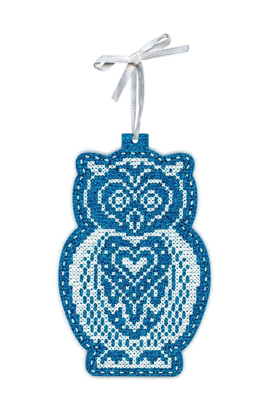 Kit de punto de cruz MP Studia ST-1087 – “Adorno navideño: Búho nevado”