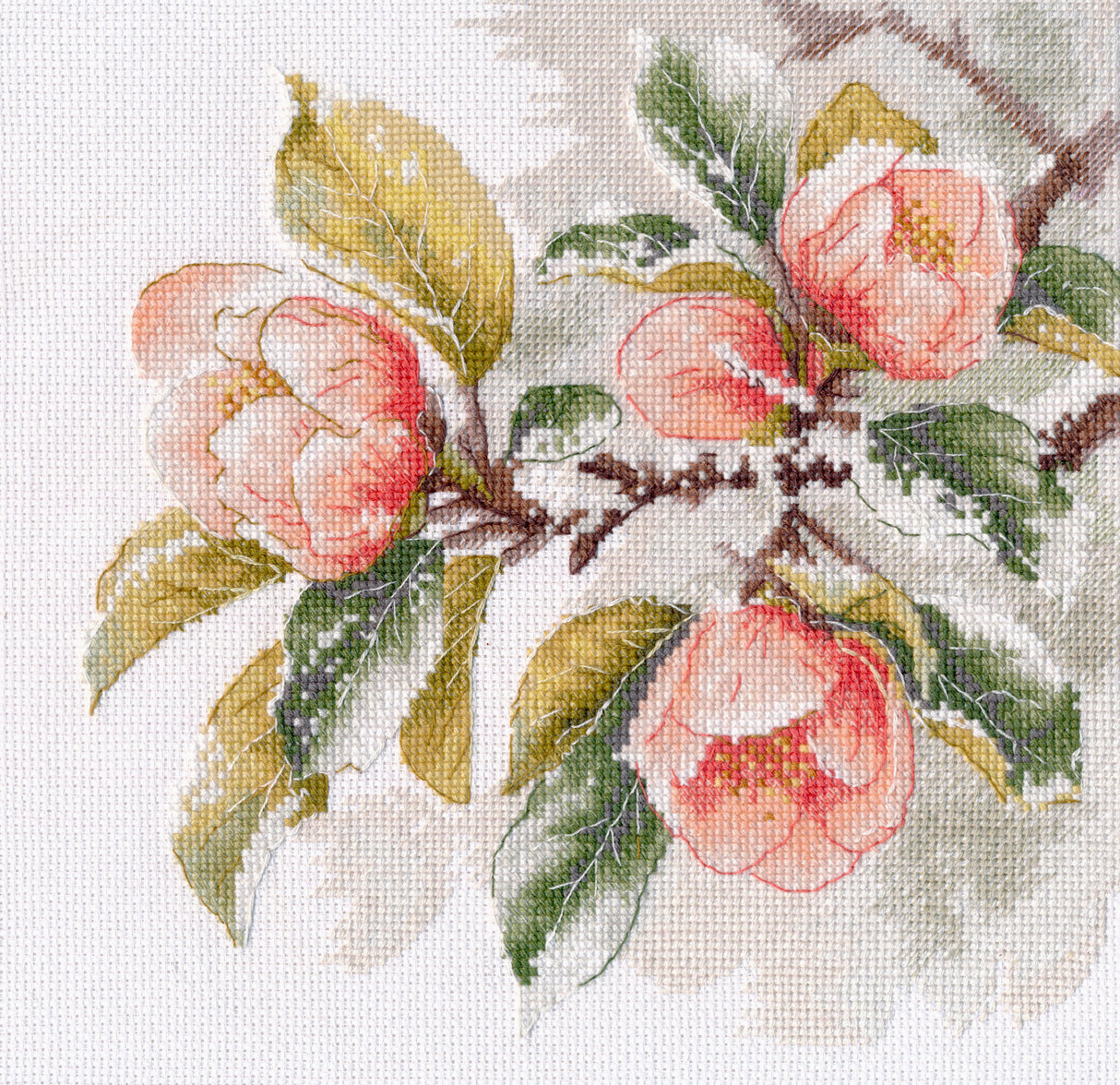 Kit de Punto de Cruz “Flowering Branch” Oven 1726 – Rama floral 20x20 cm Aida 16 ct