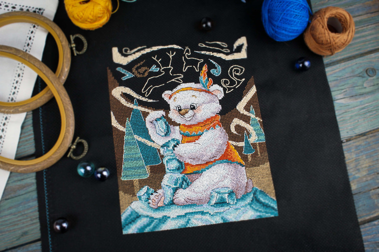 Kit de point de croix « Tour de glace » SNV-892 – Ours polaire sculpteur