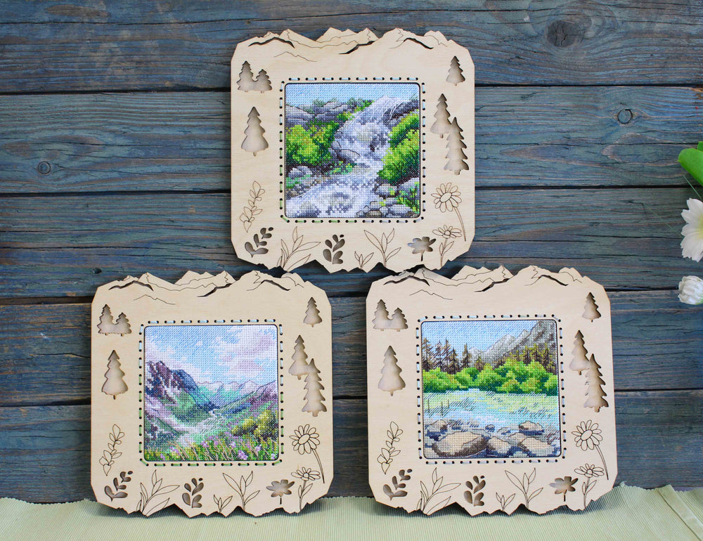 Kit de point de croix MP Studio - « Cascade dans les montagnes » (SM-998)