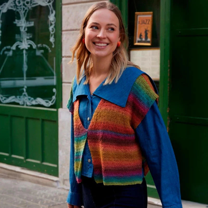 Silky Lace Rainbow - Hilo Fino de Merino y Seda con Degradado Multicolor