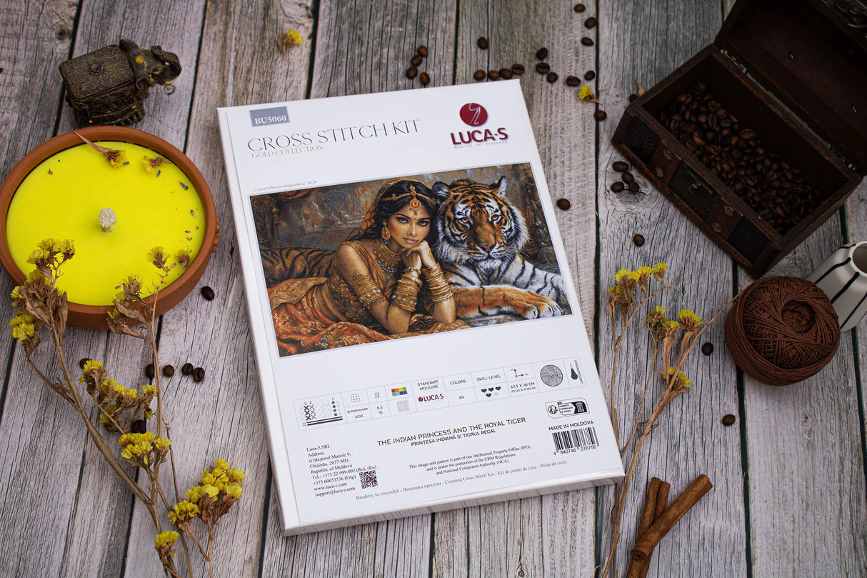 diseno kit punto de cruz luca s gold bu5060 princesa india tigre