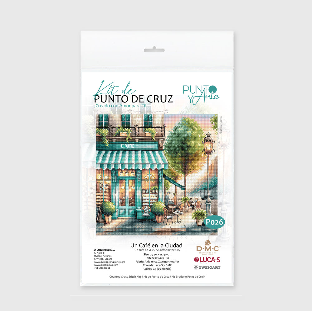 Un café dans la ville - Kit de point de croix Stitch and Art P026