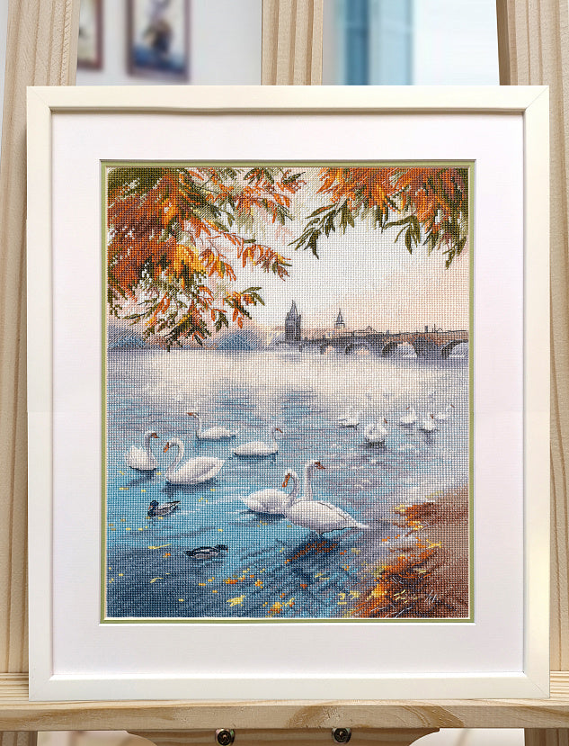 Oven Cross Stitch Kit - "Autumn Riverbank" (1647)