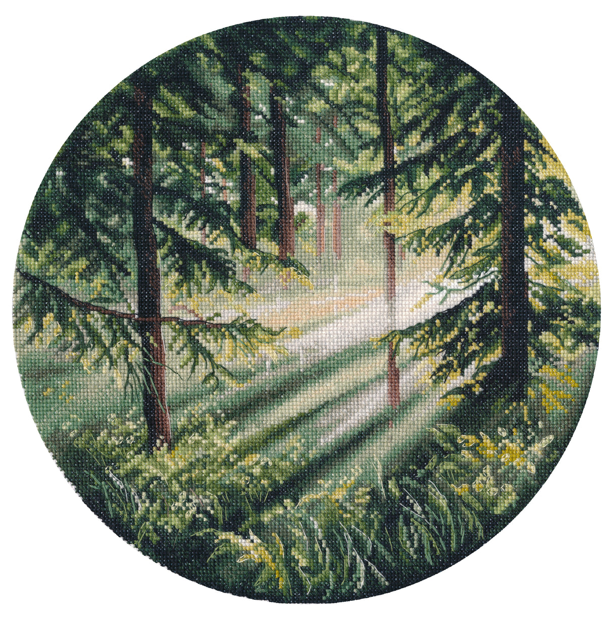Kit de punto de cruz Oven S1730 Play of Light – Juego de Luz en el Bosque 25x25 cm