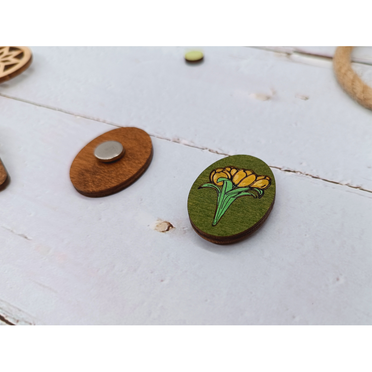 Imán portaagujas KF059/204G “Flores amarillas” – Kind Fox by Wizardi