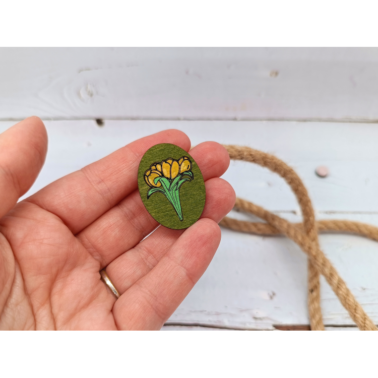 Imán portaagujas KF059/204G “Flores amarillas” – Kind Fox by Wizardi