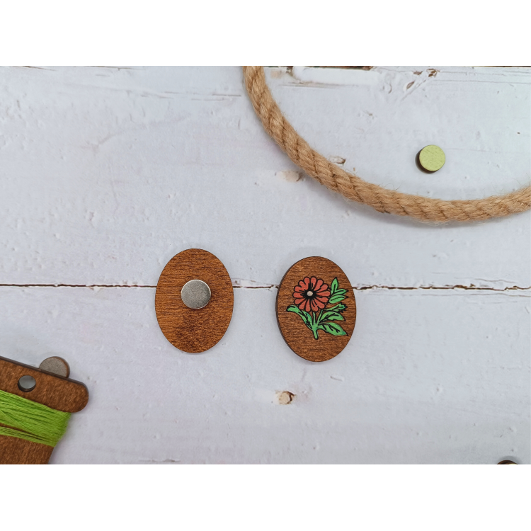 Imán portaagujas KF059/205P “Flor roja” – Kind Fox by Wizardi