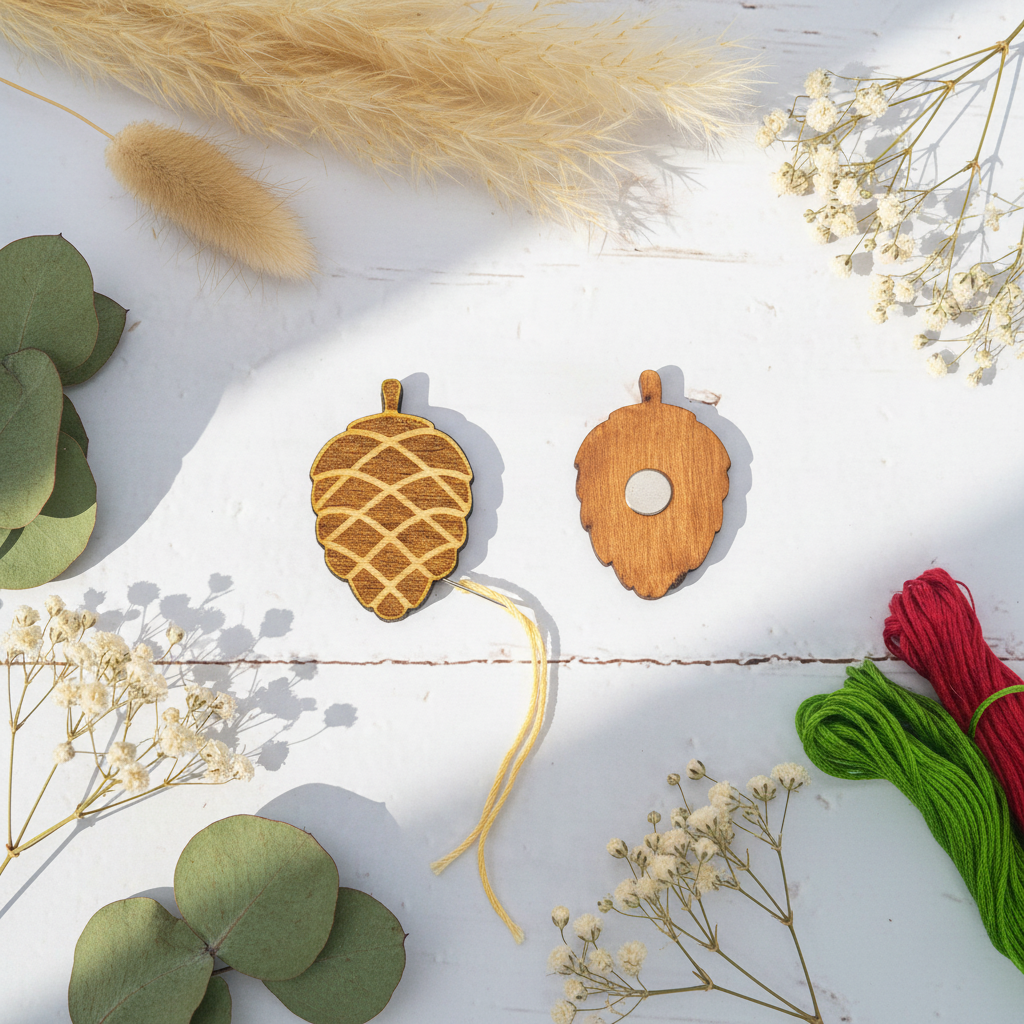Needleminder Wizardi KF059/66P Needle Magnet – Wooden Pine Cone