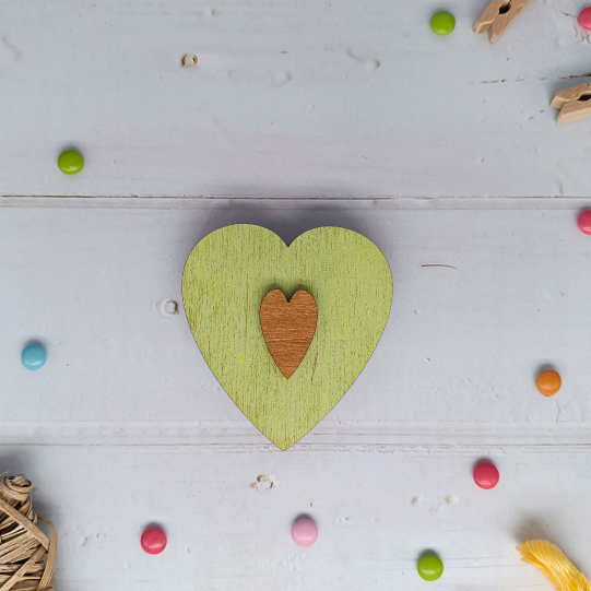 Étui à aiguilles avec coeur vert - Élégance et organisation par Wizardi KF056/100G