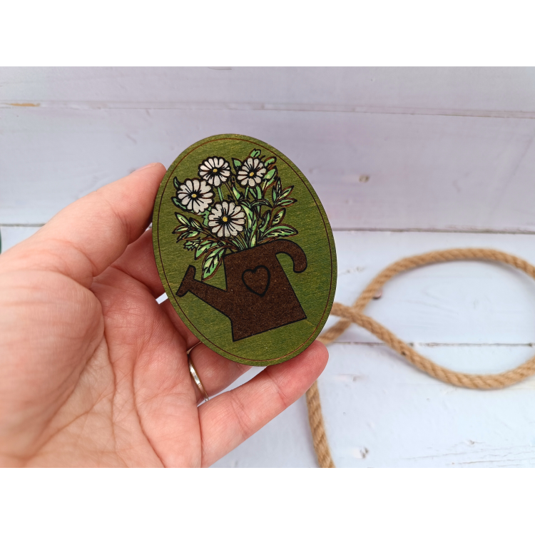 Estuche de agujas de madera KF056/121G “Regadera con flores” – Kind Fox by Wizardi