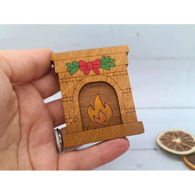 Wizardi KF056/125 Wooden Needle Case – Decorative Fireplace