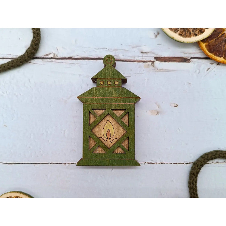 Étui à aiguilles en bois Wizardi KF056/126 – Lanterne décorative