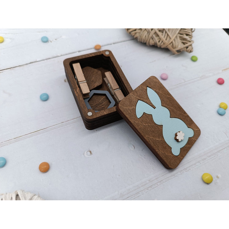 Caja de Madera con Diseño de Conejo KF057/31