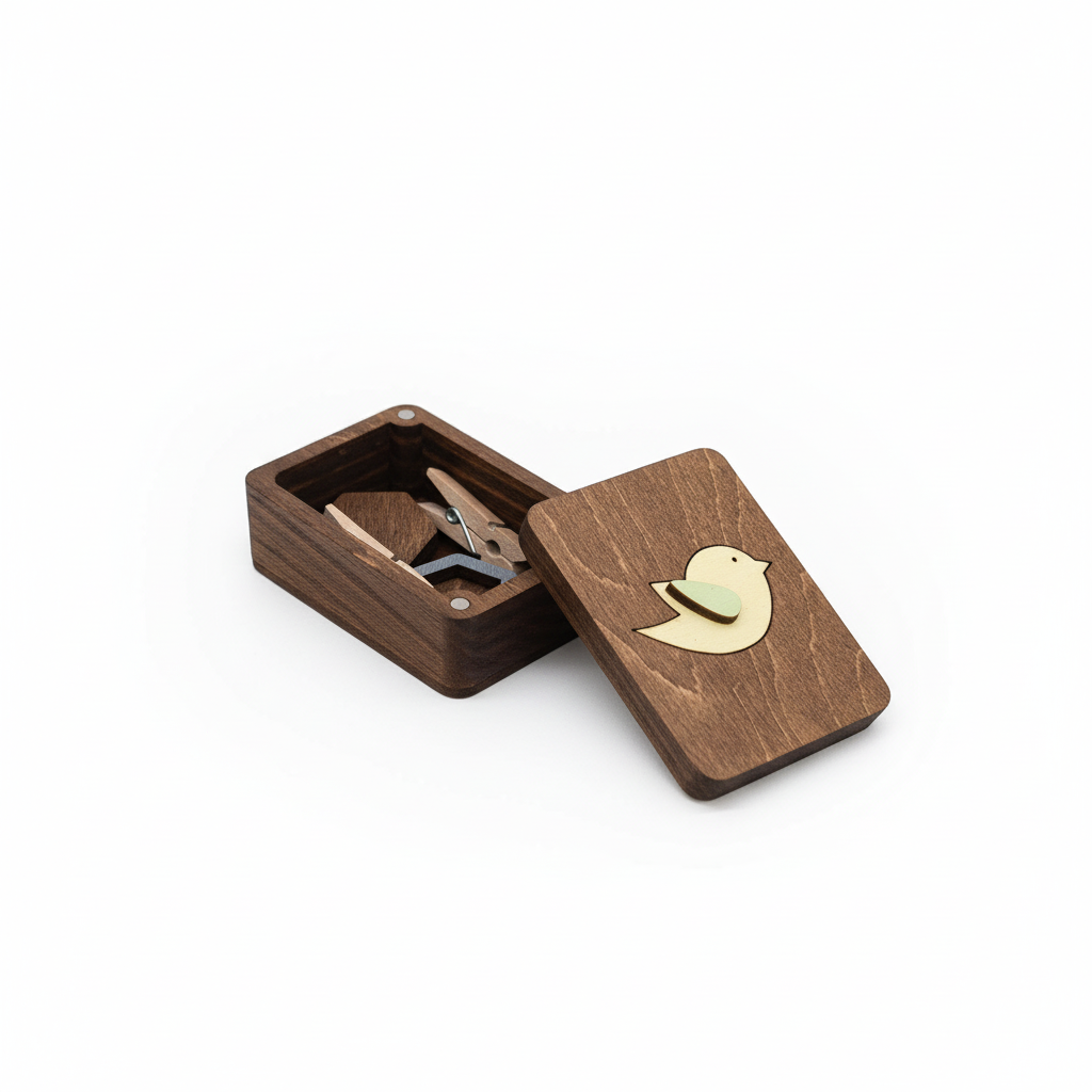 Caja de Madera con Diseño de Pajarito KF057/33