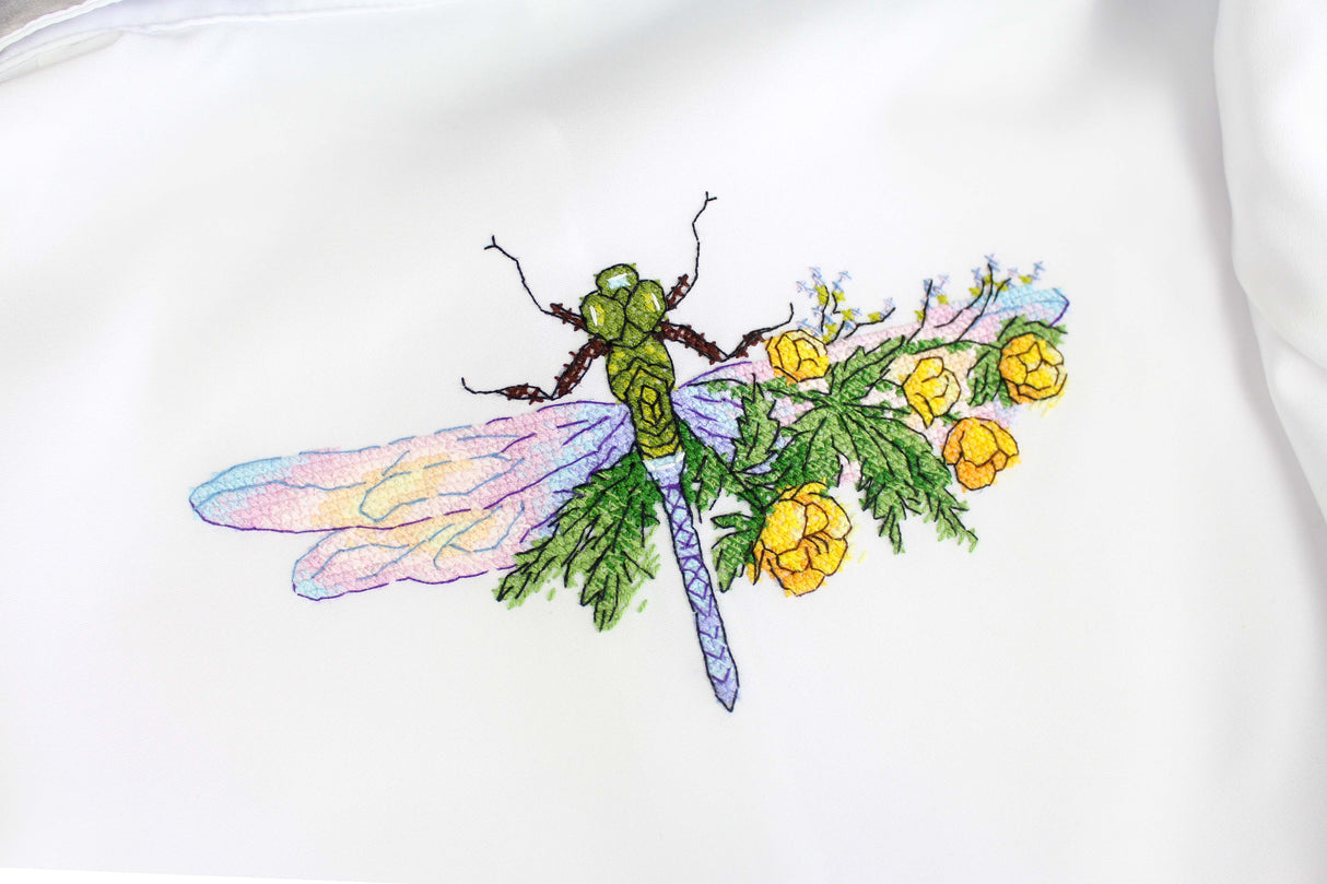 Kit de point de croix « Libellule florale » SV-1034 – Élégance naturelle