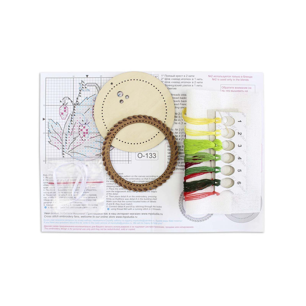 Bordado en madera MP Studia SO-133 – Miniatura “Bayas de verano: Fresas silvestres”