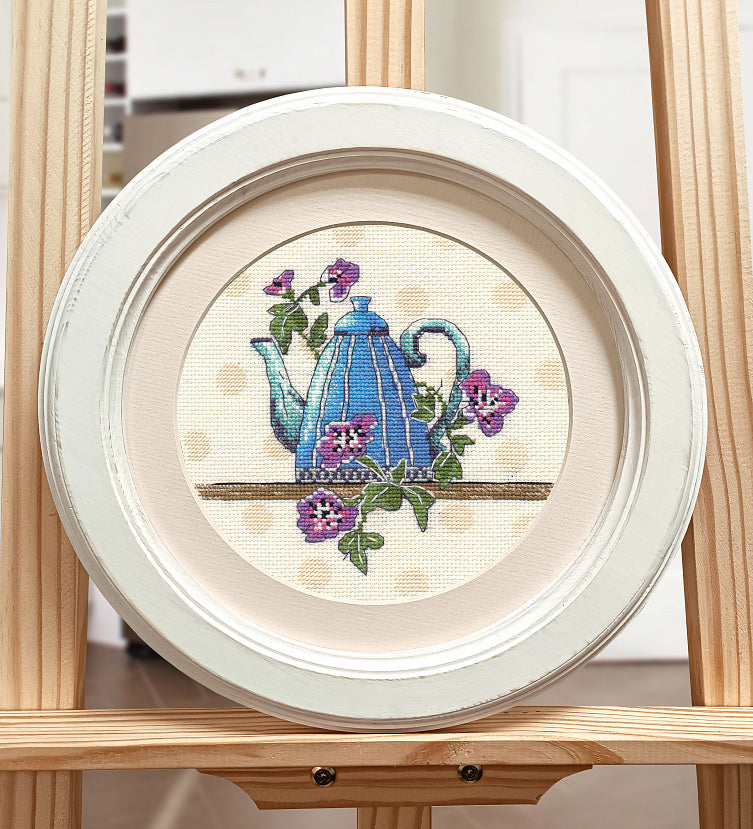 Kit de Punto de Cruz "Miniatura de Té Azul" S1589 de Oven